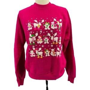 Vintage 90s Jerzees Pullover Sweatshirt Puff Graphic Womens Size Large